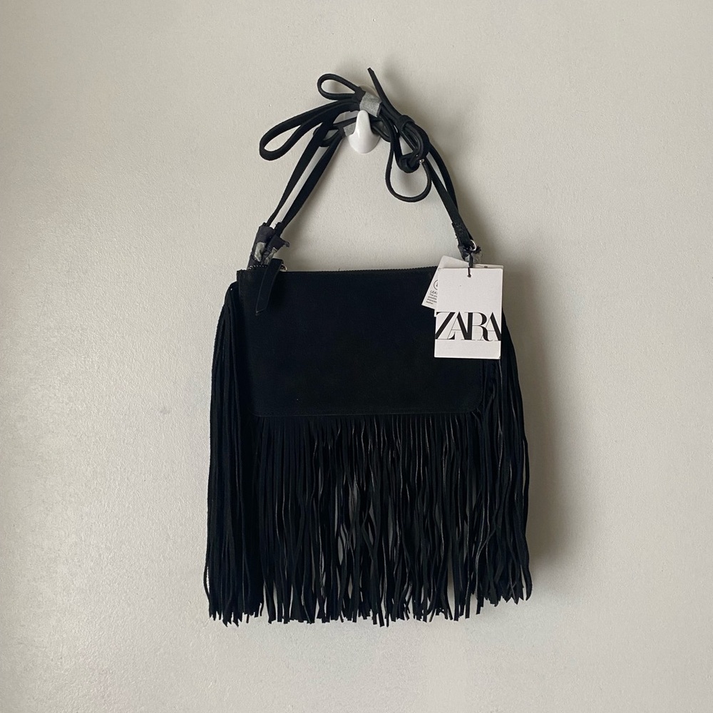 Mini suede fringe  bag